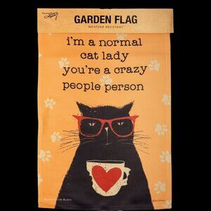 Garden Flag Cat Lover Weather Resistant 12" X 18" Funny Gift Primitives By Kathy
